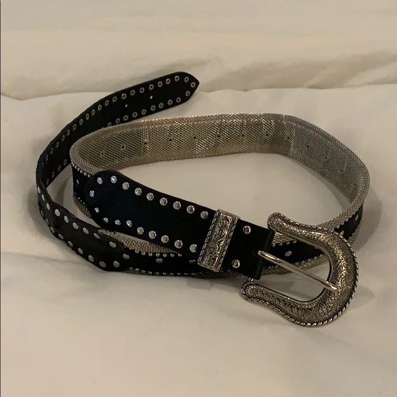 topshop black leather belt